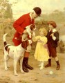 The Huntsmans Pet enfants idylliques Arthur John Elsley enfants animaux